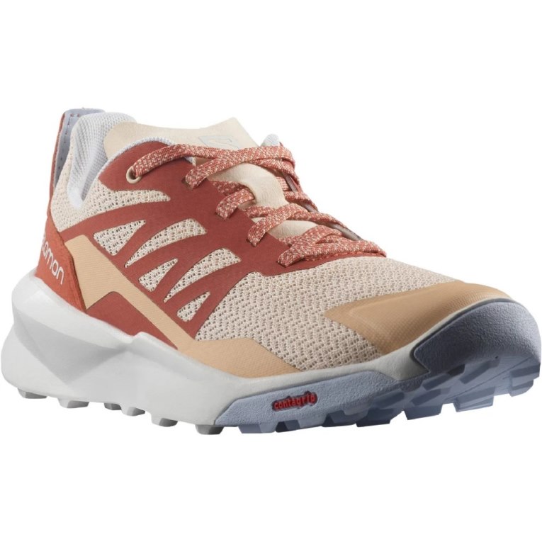 Beige / Red Salomon Patrol Kids' Hiking Shoes | IE QY7968